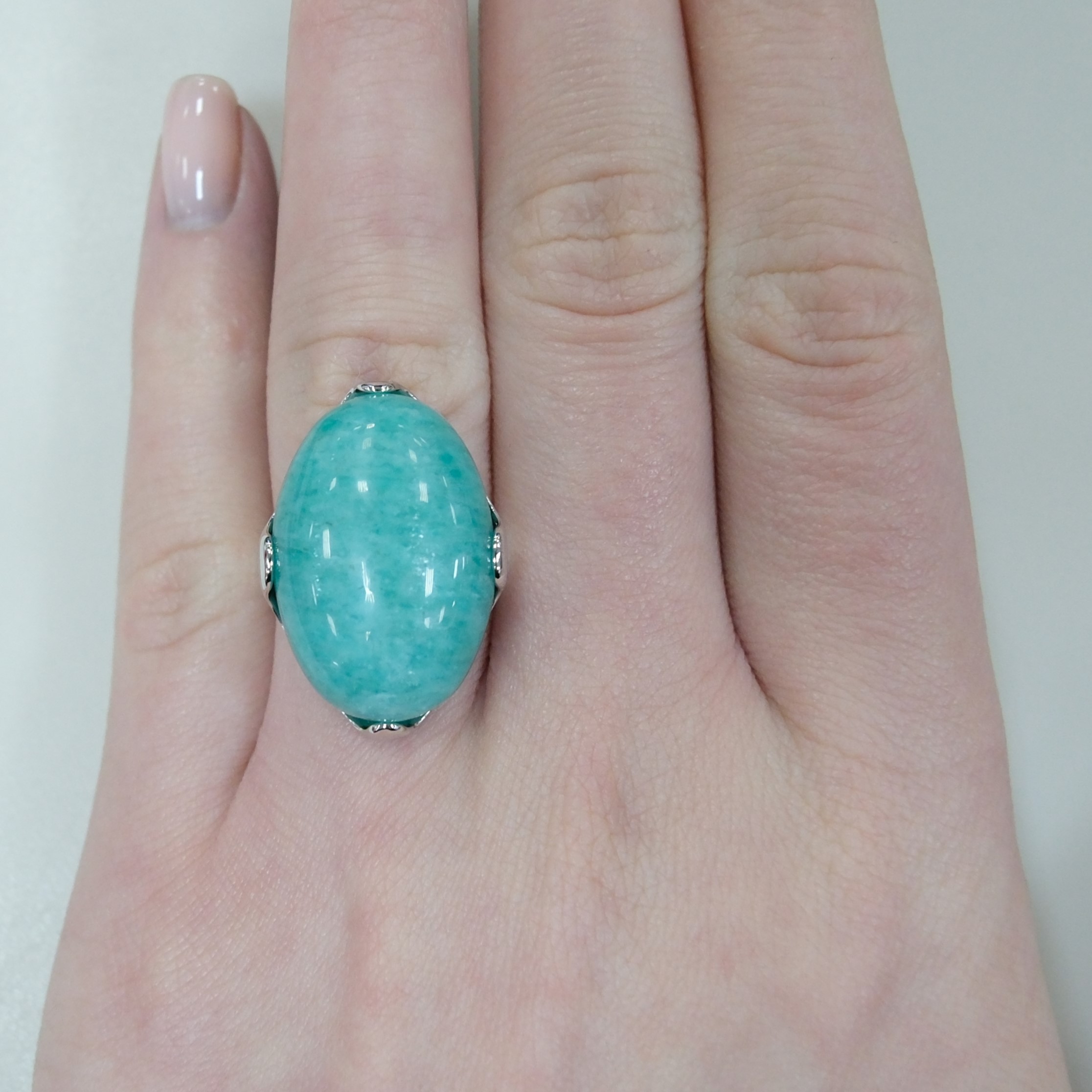 Серебряное кольцо с амазонитом